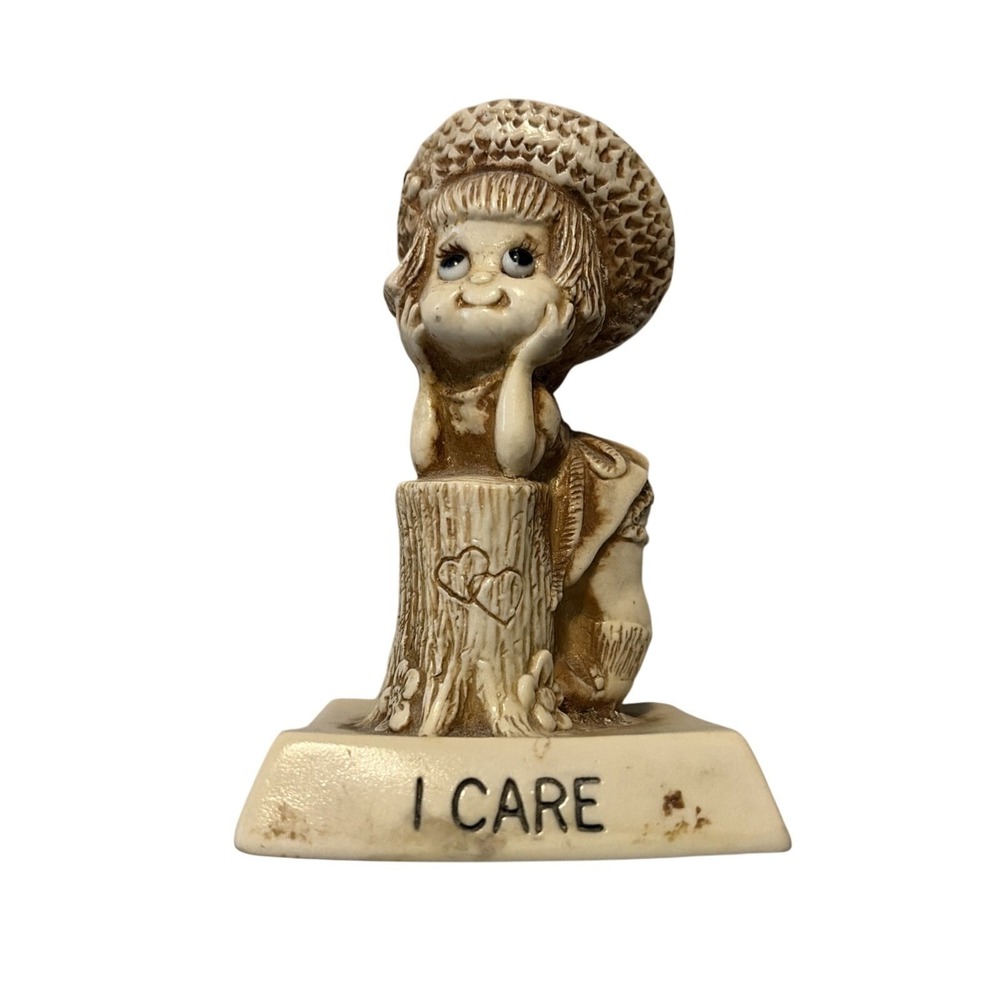 Vintage I CARE Comical Figurine R & W Berrie's Statue 1976